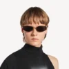 Nano-D-Frame-Sonnenbrille für Damen in Silber