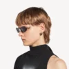 Nano-D-Frame-Sonnenbrille für Damen in Silber