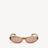 Neo Round Sonnenbrille in blond gestreiftem Havanna