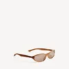 Neo Round Sonnenbrille in blond gestreiftem Havanna