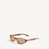 Neo Round Sonnenbrille in blond gestreiftem Havanna