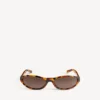 Neo-Sonnenbrille in runder Form mit gepunktetem Havanna-Muster