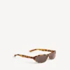 Neo-Sonnenbrille in runder Form mit gepunktetem Havanna-Muster