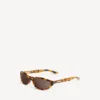 Neo-Sonnenbrille in runder Form mit gepunktetem Havanna-Muster