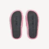 Offene Pantoletten für Damen mit Fellbesatz in zartem Rosa Offene Pantoletten für Damen mit Fellbesatz in zartem Rosa