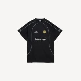 Oversize-Fußball-T-Shirt für Herren in Schwarz