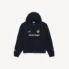 Oversize-Hoodie mit Reißverschluss für Herren in Schwarz Oversize-Hoodie mit Reißverschluss für Herren in Schwarz