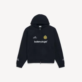 Oversize-Hoodie mit Reißverschluss für Herren in Schwarz