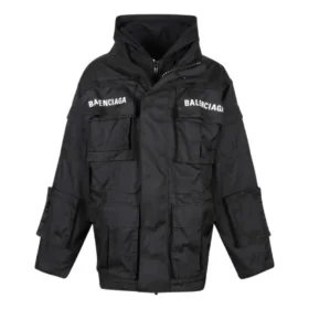Oversize-Parka aus Funktionsstoff mit Jersey-Einsatz „Schwarz“ 746450TOO321000