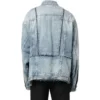 Oversized Cut-Up-Ring-Denim-Jacke „Blau“ 697779TMW264437