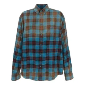 Oversized-Langarmhemd aus Flanell mit Karomuster „Blue Red“ 715030TMM116305