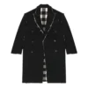Oversized-Mantel mit Buffalo-Karomuster und unversäuberten Kanten „Black White“ 704487TMU181070