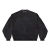 Oversized-Sweatshirt mit Rundausschnitt und Perforation „Black Faded“ 762718TPVD91055