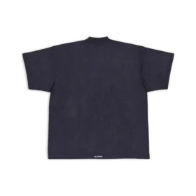 Oversized-T-Shirt mit Lasche „Schwarz“ 694576TMVJ21151