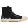Paris High-Top-Sneaker „Schwarze, zerrissene Baumwolle und weißer Gummi mit Graffiti“ 688752W3RR41099