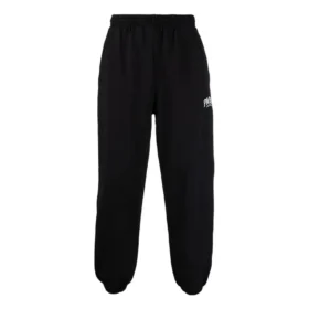 Paris Logo Stretched Knee Sweatpants „Black White“ 675244TLVL81070