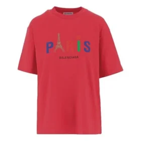 Paris Love Regular T-Shirt mit Aufdruck, kurzärmelig, rot 594599TGV435640