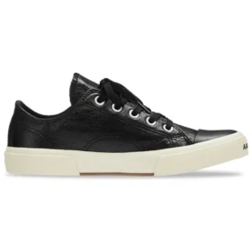 Paris Low-Top-Sneaker „Black Leather and White Rubber“ 688757W3RCB1090