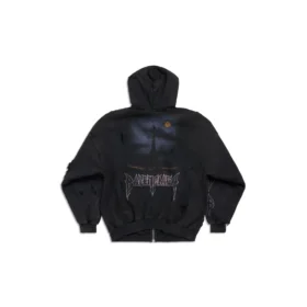 Paris Moon Oberbekleidung Oversize-Hoodies mit Reißverschluss „Schwarz“ 744444TOVE51055