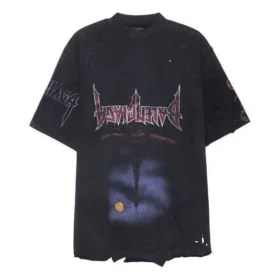 Paris Moon Upside Down T-Shirt Oversized „Black Faded“ 698811TOVT31055