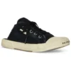Paris Pantoletten „Black Destroyed Cotton and White Rubber“ 693952W3RC31090
