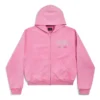 Paris Strass Full-Zip-Hoodie, schmale Passform „Faded Pink“ 811611TRVL49568