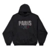 Paris Strass Hoodie Large Fit „Black“ 803265TRVL41000