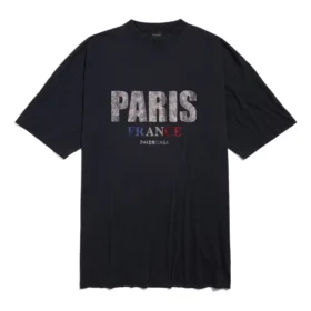 Paris Strass-T-Shirt-Kleid „Schwarz“ 777750TRVL71000