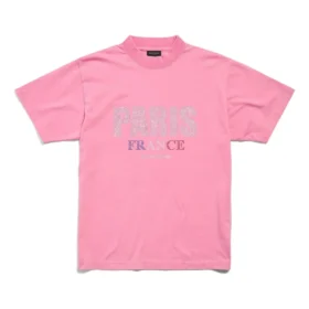 Paris Strass T-Shirt Small Fit „Pink Faded“ 809122TRVL59568