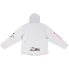 Paris Upside Down Hoodie Oversized „White“ 698156TMVD19000