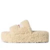 Platform-Pantoletten mit Fellbesatz „Beige“ 762826W2DO19796