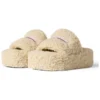 Platform-Pantoletten mit Fellbesatz „Beige“ 762826W2DO19796