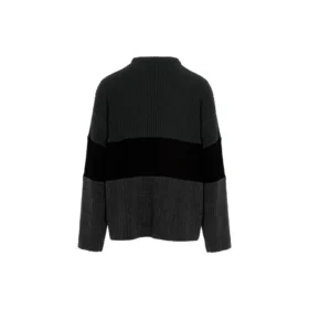 Political Campaign gerippter Panel-Pullover „Grey“ 675293T32011281