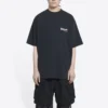 Political Campaign T-Shirt, Large-Fit „Washed Black“ 641675TKVJ19034