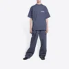 Political Campaign T-Shirt, mittlere Passform „Dunkelgrau-Weiß“ 620967TKVJ11366