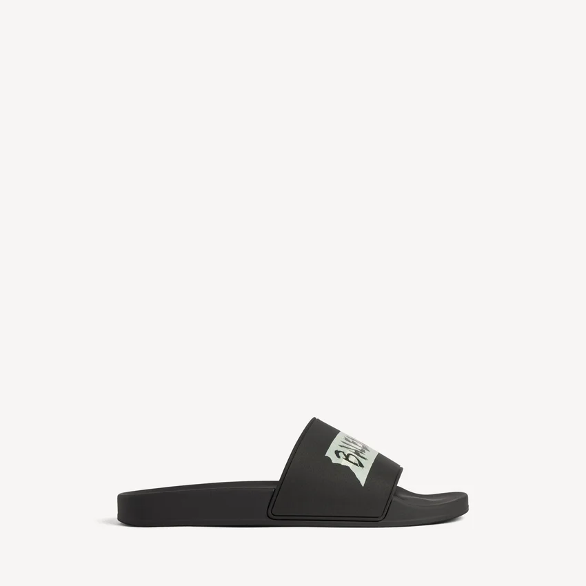 Pool-Sandalen für Herren in Schwarz/Weiß Pool-Sandalen für Herren in Schwarz/Weiß