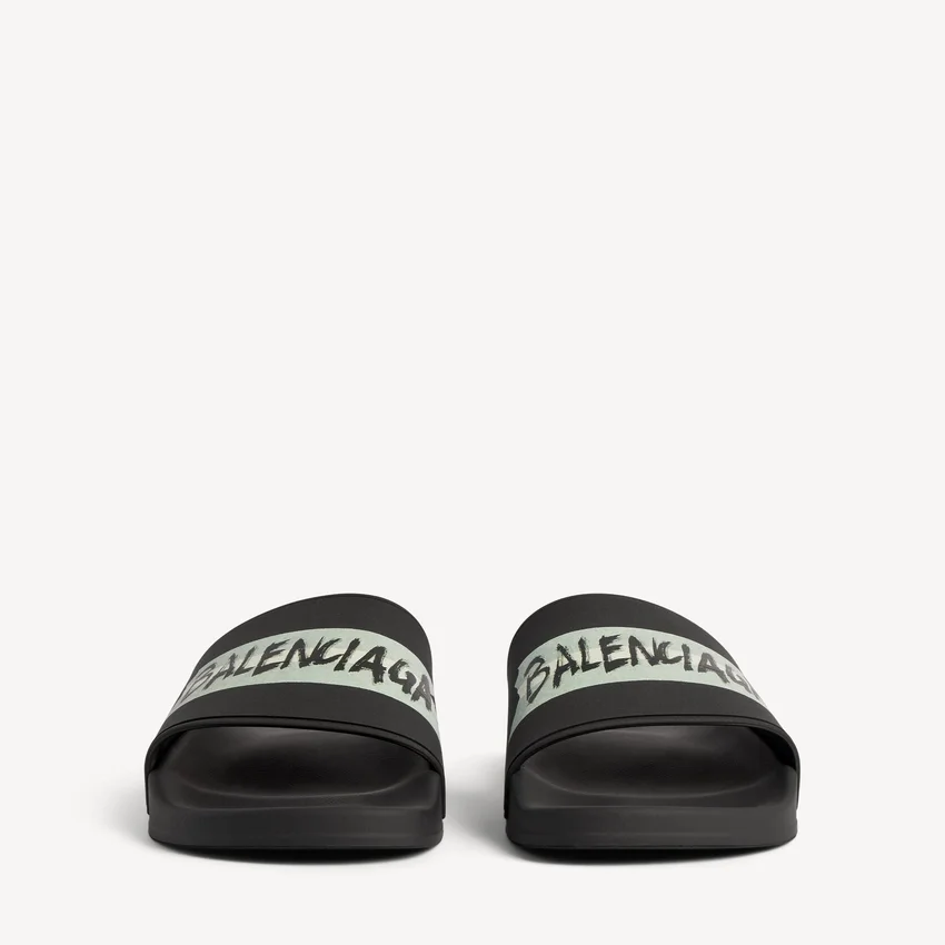 Pool-Sandalen für Herren in Schwarz/Weiß Pool-Sandalen für Herren in Schwarz/Weiß