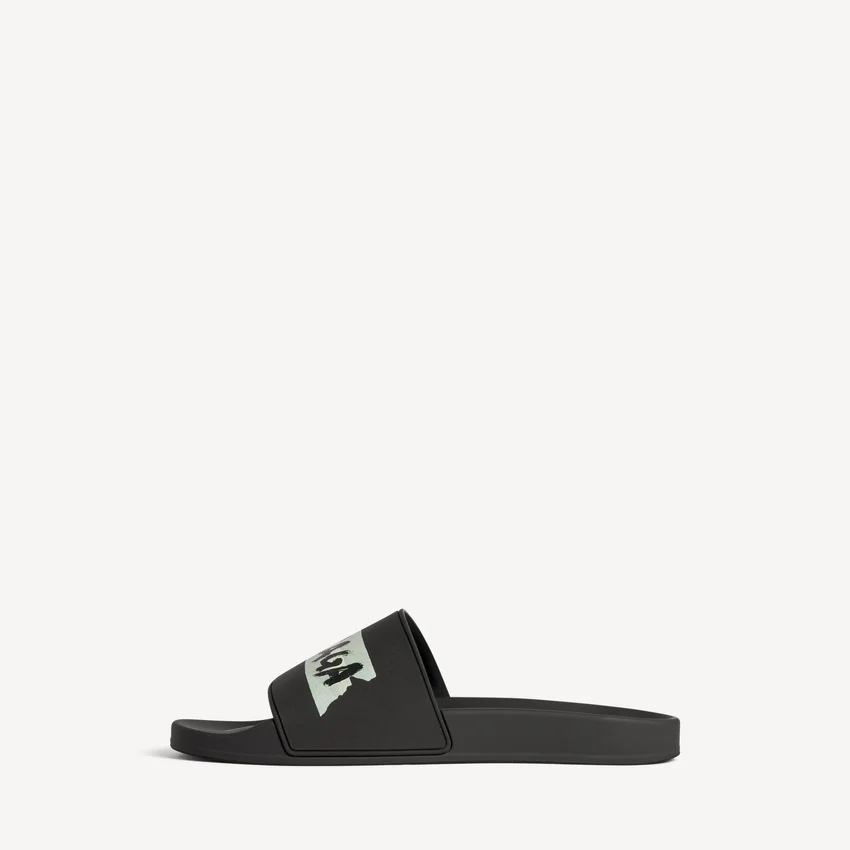 Pool-Sandalen für Herren in Schwarz/Weiß Pool-Sandalen für Herren in Schwarz/Weiß