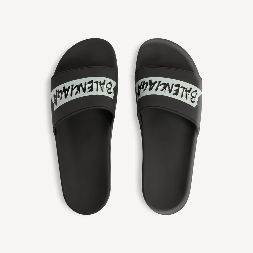 Pool-Sandalen für Herren in Schwarz/Weiß Pool-Sandalen für Herren in Schwarz/Weiß