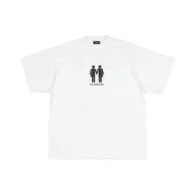 Pride 22 Oversized-T-Shirt aus Baumwolle „Weiß Schwarz“ 694576TMVO20904