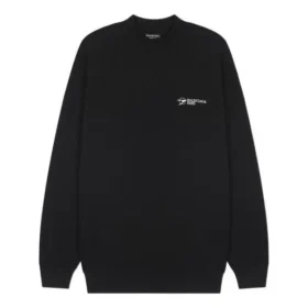 Pullover mit gesticktem Logo, mittlere Passform „Schwarz“ 652981TKV871070