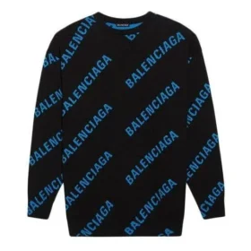 Pullover mit Rundhalsausschnitt und Allover-Logo „Black Blue“ 625970T31781165