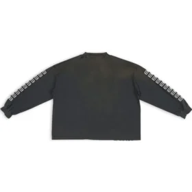 Pullover mit Rundhalsausschnitt und gesticktem BB-Logo auf dem Ärmel „Washed Black White“ 699191TMVG79034