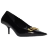 Pumps „Black Shiny Lambskin“ mit quadratischer Spitze, 60 mm Absatz, 694739WBD821080