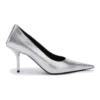 Pumps mit geprägtem, quadratischem Schaft „Silver“ 572879WBB208100