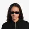 Rechteckige Damen-Sonnenbrille „Dynasty“ in Schwarz Rechteckige Damen-Sonnenbrille „Dynasty“ in Schwarz