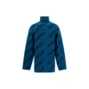 Rollkragenpullover mit All-Over-Logo „Petrol Blue“ 657402T15672470