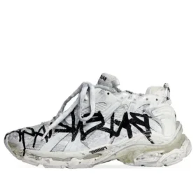 Runner Graffiti Sneaker „Black and White Mesh and Nylon“ 677403W3RBQ9010