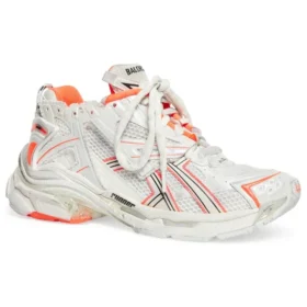 Runner Sneaker „Weiß, Fluo-Orange, Mesh und Nylon“ 677402W3RBM9770
