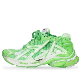 Runner Sneaker „Weiß, Neongrün, Mesh und Nylon“ 677403W3RBM3590